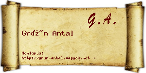 Grün Antal névjegykártya